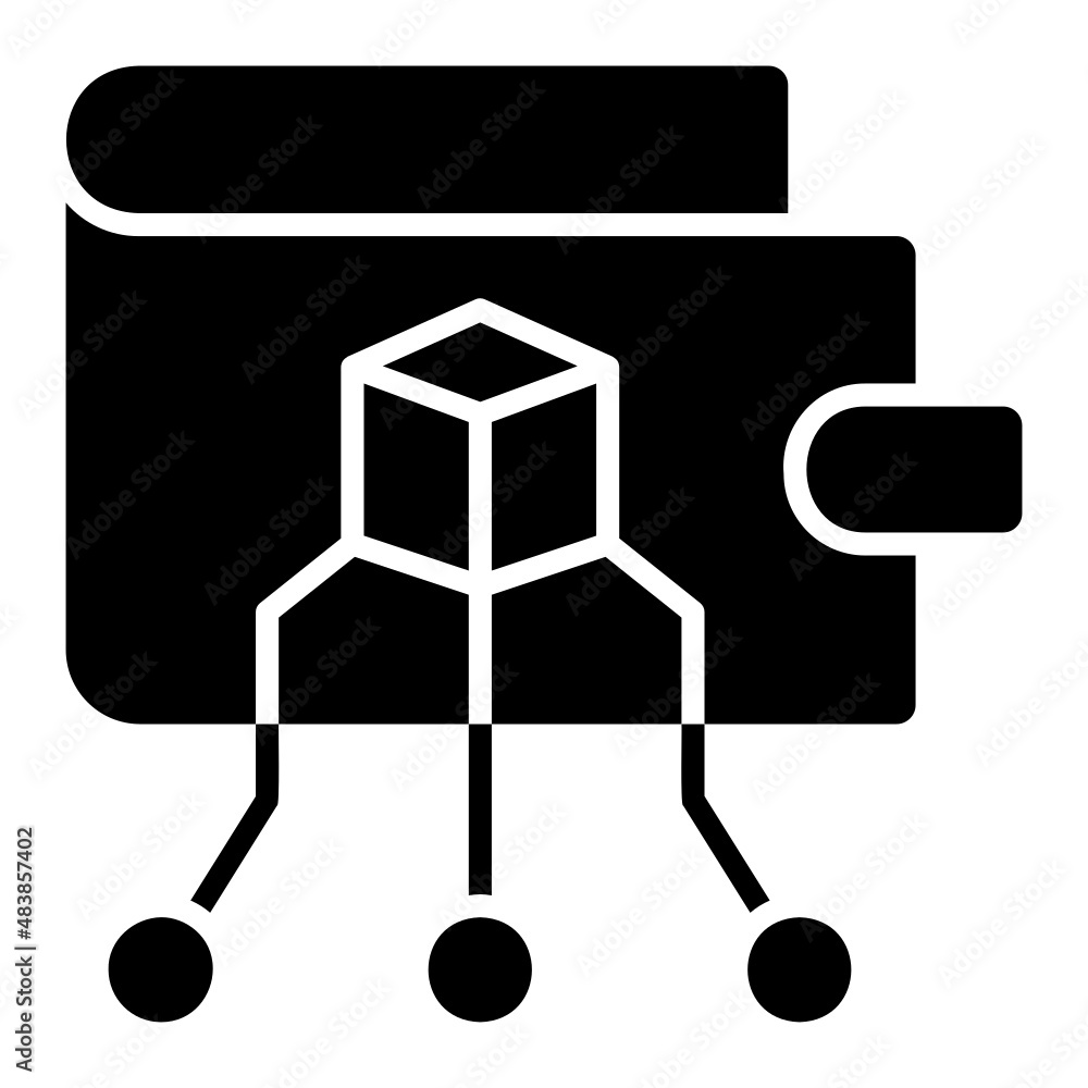 Digital Wallet Blockchain glyph icon Digital Wallet Blockchain glyph icon