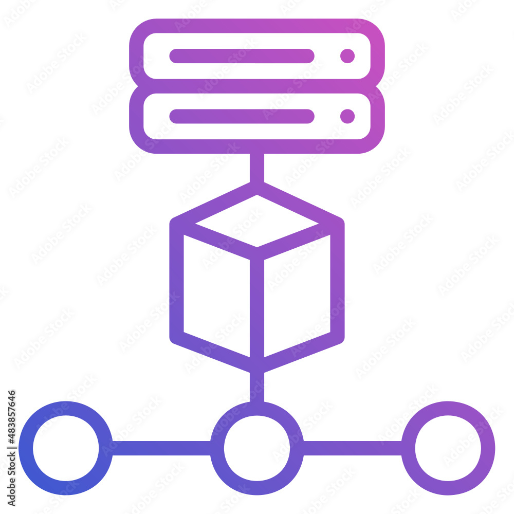 Server Blockchain flat gradient icon Server Blockchain flat gradient icon
