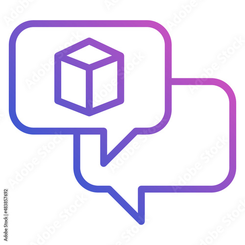 Chat message with Blockchain flat gradient icon