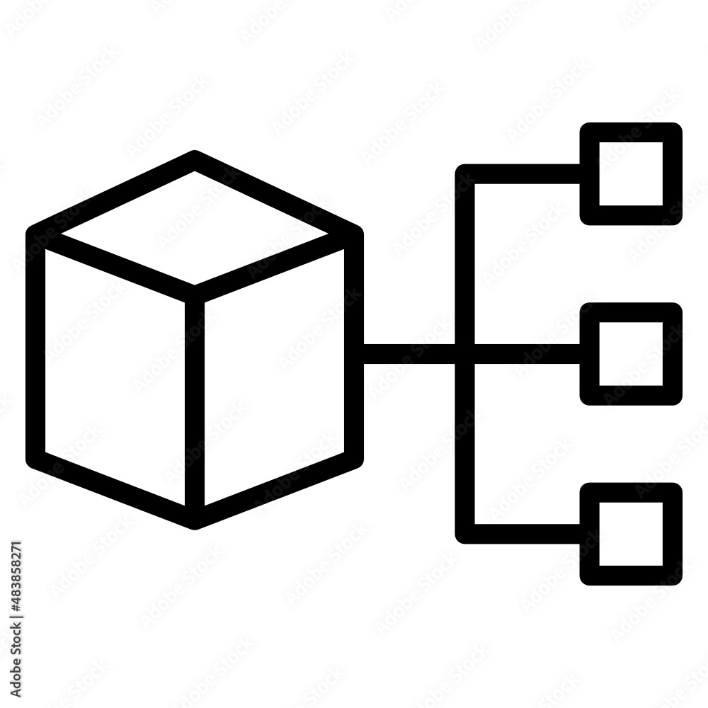 Organization Blockchain line icon