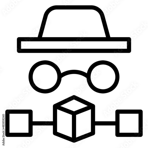 Incognito Blockchain line icon