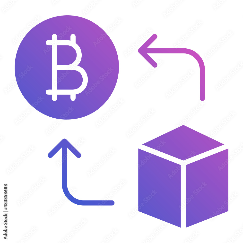 Exchange Blockhain to Bitcoin flat gradient icon Exchange Blockhain to Bitcoin flat gradient icon