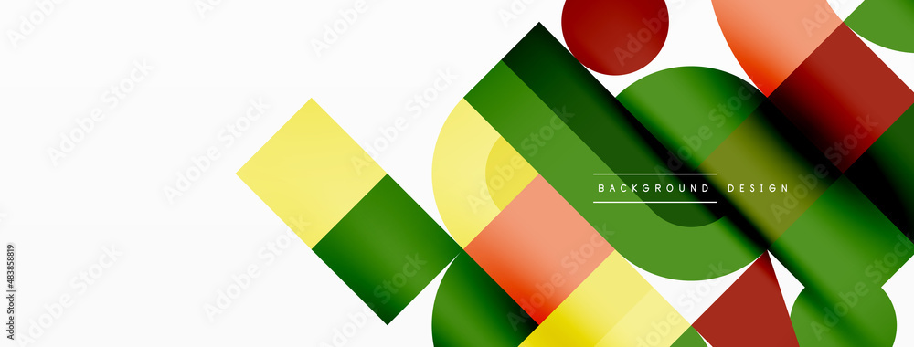 Minimal geometric abstract background. Circle square and triangle design. Trendy techno business template for wallpaper, banner, background or landing Minimal geometric abstract background. Circle square and triangle design. Trendy techno business template for wallpaper, banner, background or landing