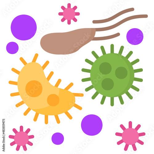 Bacteria flat icon