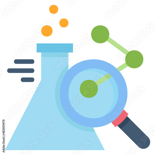 Magnifiers flask liquid flat icon