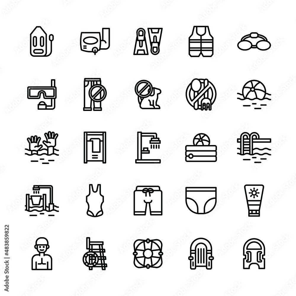 swimming pool icon set illustration vector graphic swimming pool icon set illustration vector graphic
