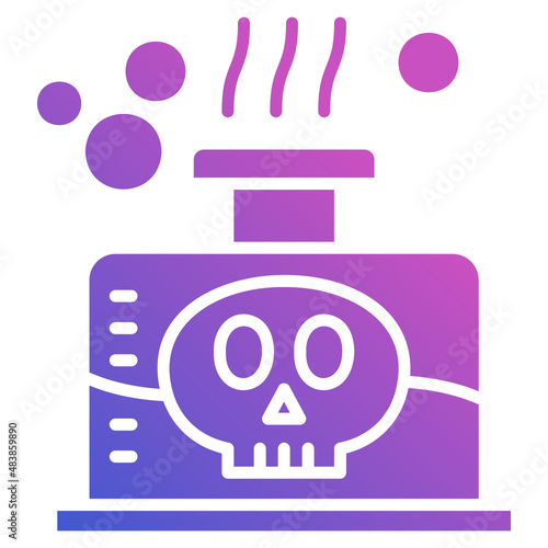 Poison Skull Liquid Flask Bottle flat gradient icon