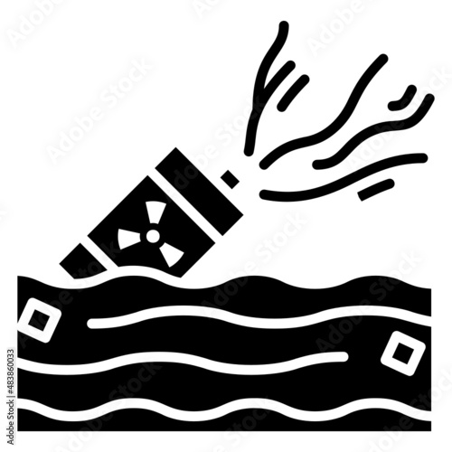 Pollution barrel drum waste glyph icon