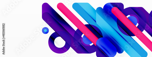 Lines geometric background. Stripes and rings composition business template for wallpaper, banner, background or landing