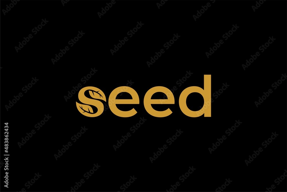 Seed letters logo design vector. Natural bio illustration sign. Seed letters logo design vector. Natural bio illustration sign.
