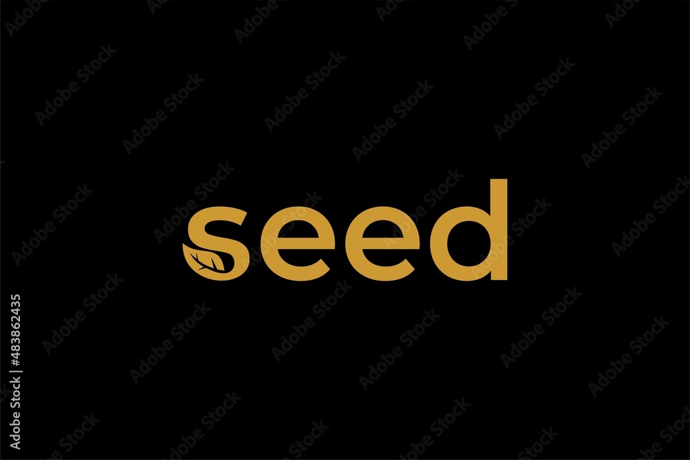 Seed letters logo design vector. Natural bio illustration sign. Seed letters logo design vector. Natural bio illustration sign.