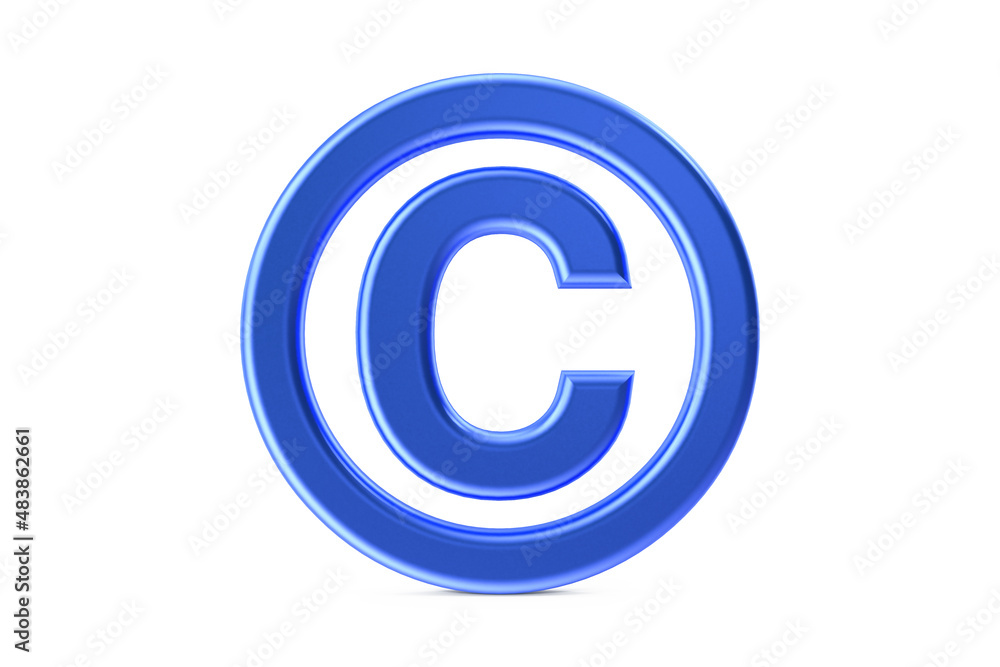 Copyright symbol. 3D copyright icon. 3D illustration. Copyright symbol. 3D copyright icon. 3D illustration.