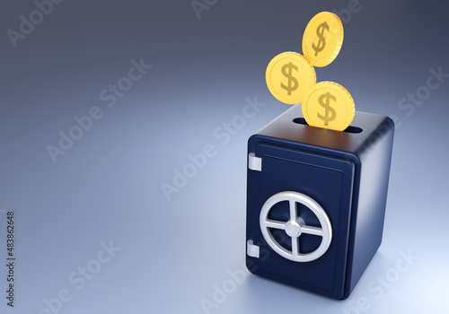 Gold coins fall safe. Savin...