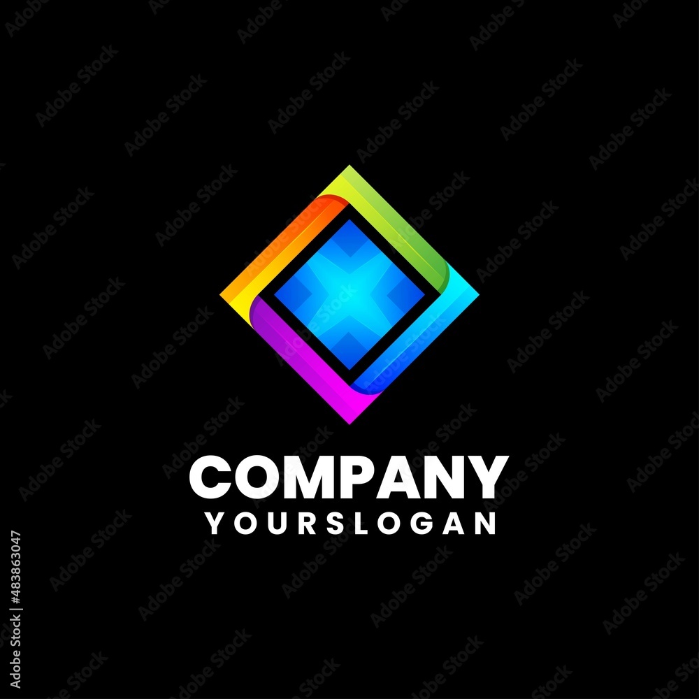 Fototapeta premium colorful modern box logo design