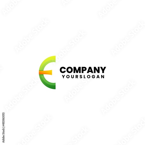 colorful modern letter e logo design
