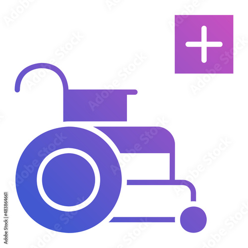 Wheel Chair flat gradient icon