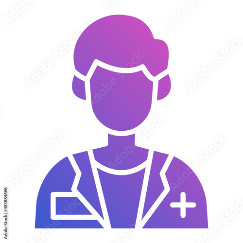 Doctor man person profession job flat gradient icon