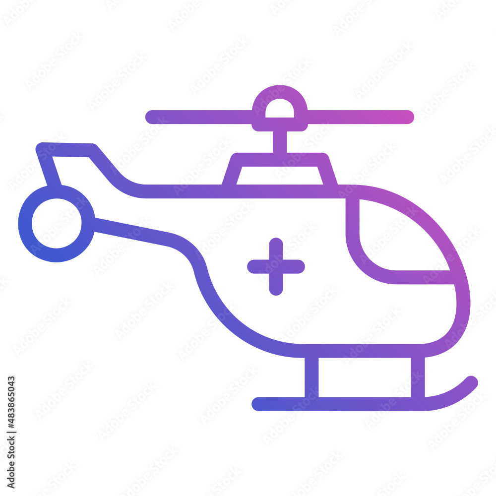 Helicopter Medical line gradient icon Helicopter Medical line gradient icon
