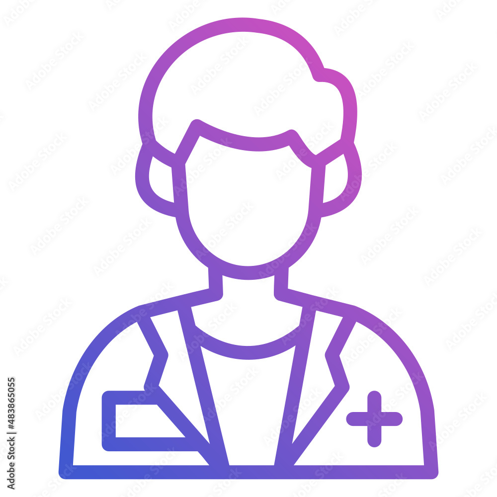 Doctor man person profession job line gradient icon Doctor man person profession job line gradient icon