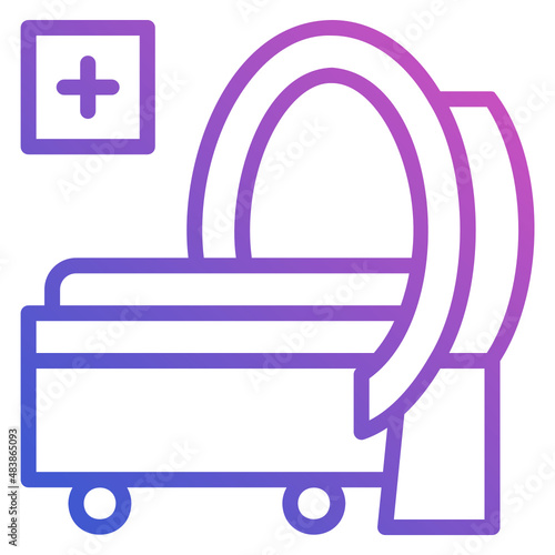 Magnetic Resonance Imaging or CT scan line gradient icon