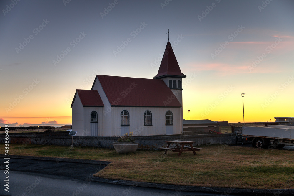 Old Grindavík Church at Grindavík on Reykjanes Peninsula, Iceland