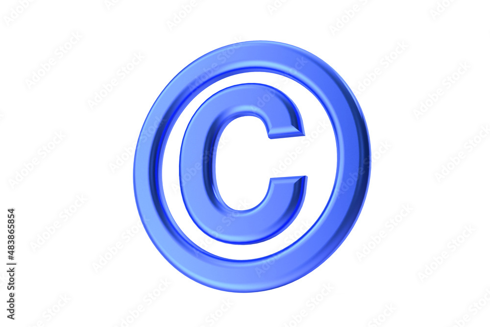 Copyright symbol. 3D copyright icon. 3D illustration. Copyright symbol. 3D copyright icon. 3D illustration.