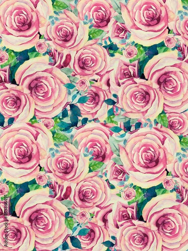 Wallpaper Roses pink flowers card.