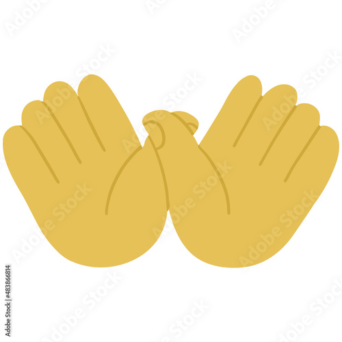 Bird hand gesture vector illustration in flat color design