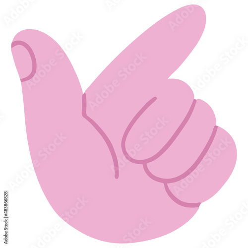 Loser hand sign vector illustration in flat color design