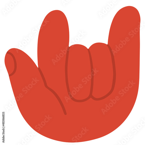 I love you hand sign vector illustration in flat color design
