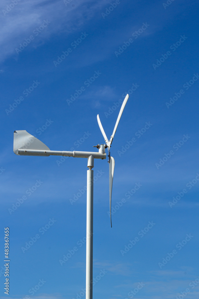 Close up of a small windmill