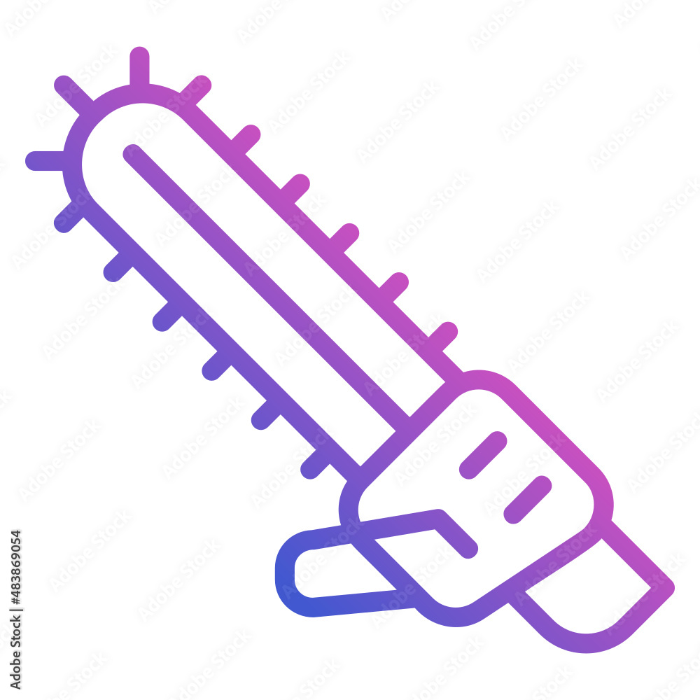 Chainsaw machine line gradient icon Chainsaw machine line gradient icon