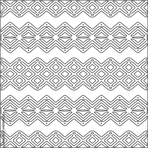 
Vector pattern with symmetrical elements . Repeating geometric tiles from striped elements.Monochrome texture.Black and 
white pattern for wallpapers and backgrounds.line art.