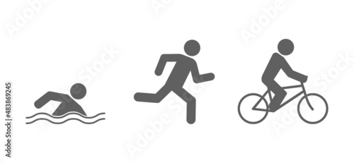 triatlontriathlon run cycling swim icon