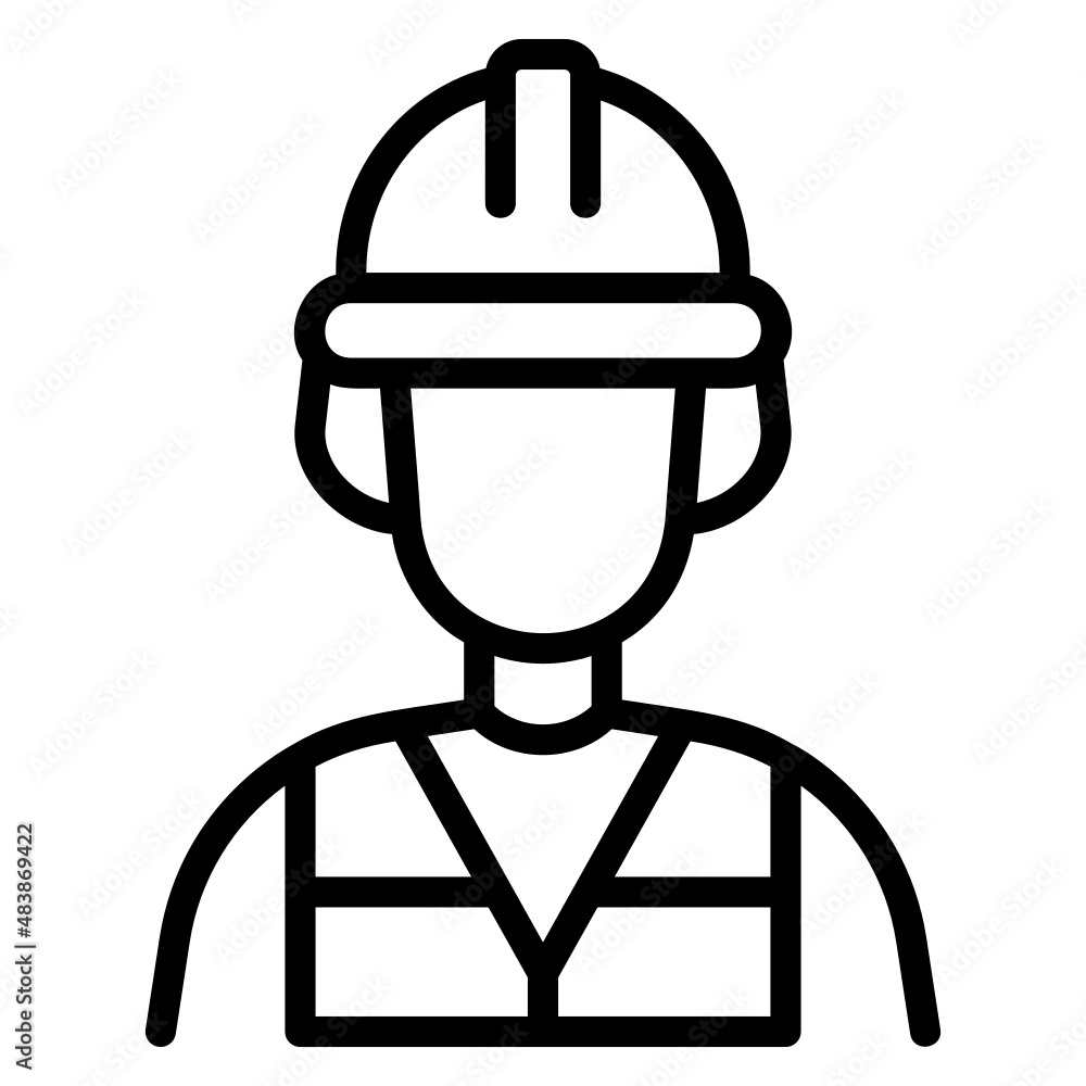 Engineering man line icon Engineering man line icon