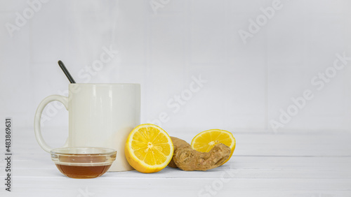 Hot Tea With Lemon, Ginger and Honey Home Remedies For Illness 