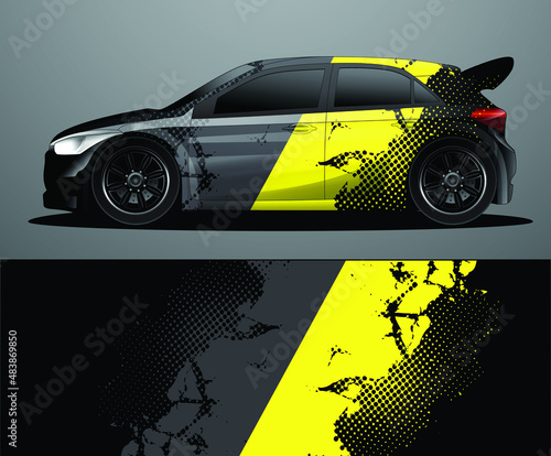  Rally car decal graphic wrap vector, abstract background