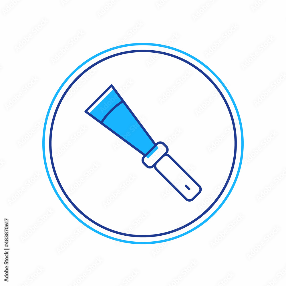 Filled outline Beekeeping uncapping knife icon isolated on white background. Tool of the beekeeper. Vector