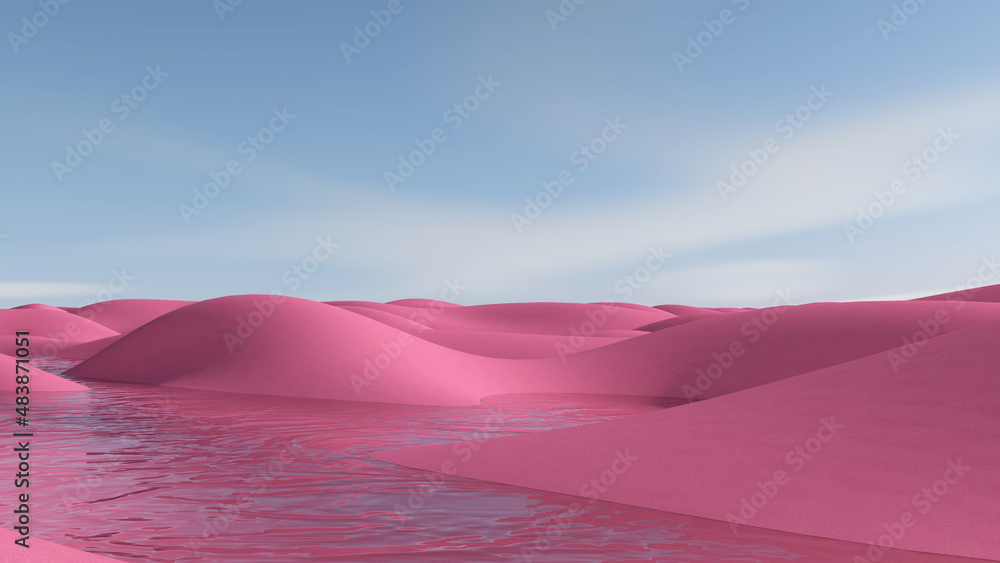 Meadow with sky background. 3D illustration, 3D rendering Meadow with sky background. 3D illustration, 3D rendering
