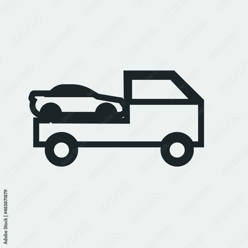 Tow car vector icon illustration sign