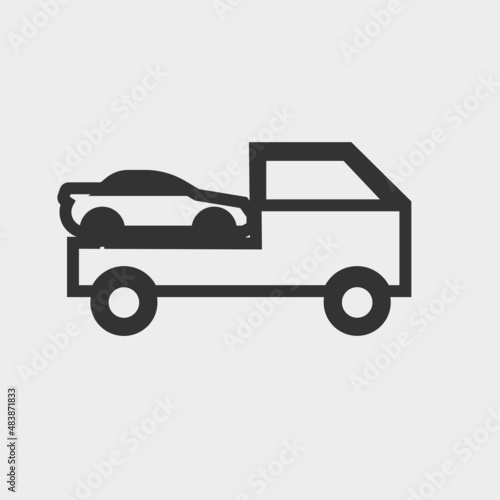 Tow car vector icon illustration sign