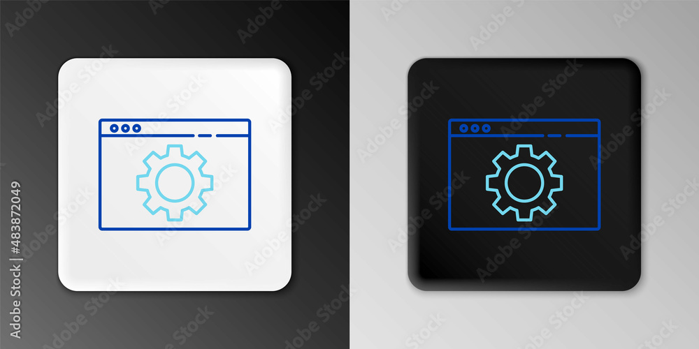 Line Browser setting icon isolated on grey background. Adjusting, service, maintenance, repair, fixing. Colorful outline concept. Vector Line Browser setting icon isolated on grey background. Adjusting, service, maintenance, repair, fixing. Colorful outline concept. Vector