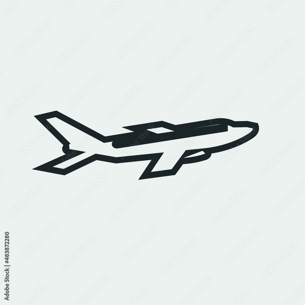Fototapeta premium Airplane vector icon illustration sign