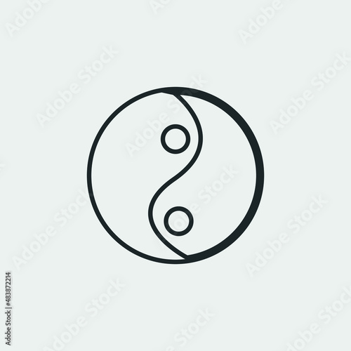 Yin yang vector icon illustration sign