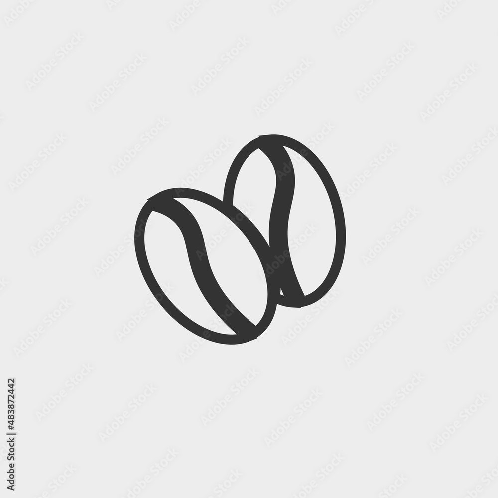 Coffee bean vector icon illustration sign Coffee bean vector icon illustration sign