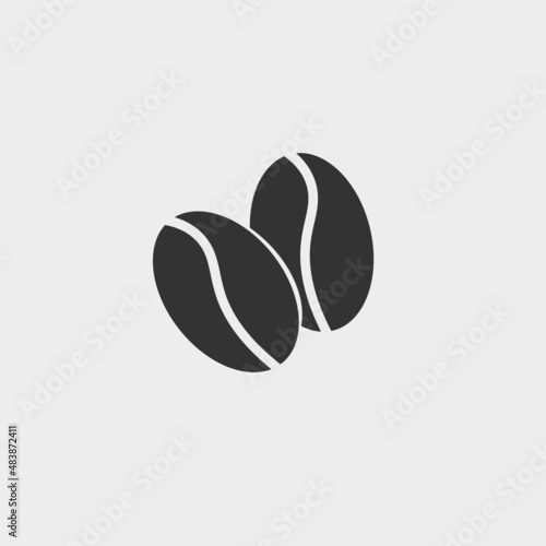 Coffee bean vector icon illustration sign