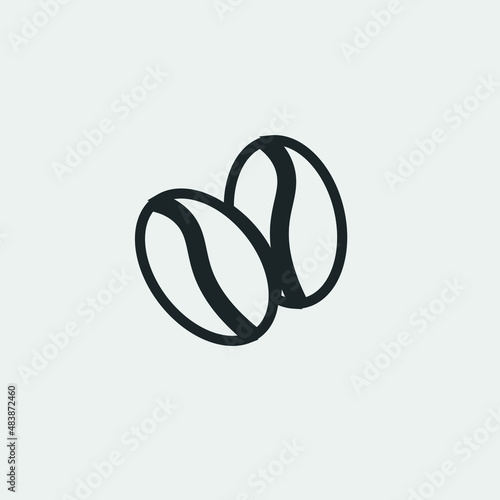 Coffee bean vector icon illustration sign