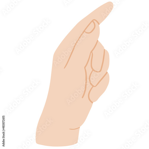 Hand pointing vector illustration in flat color design