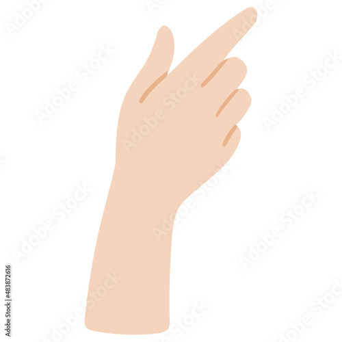 Hand pointing vector illustration in flat color design