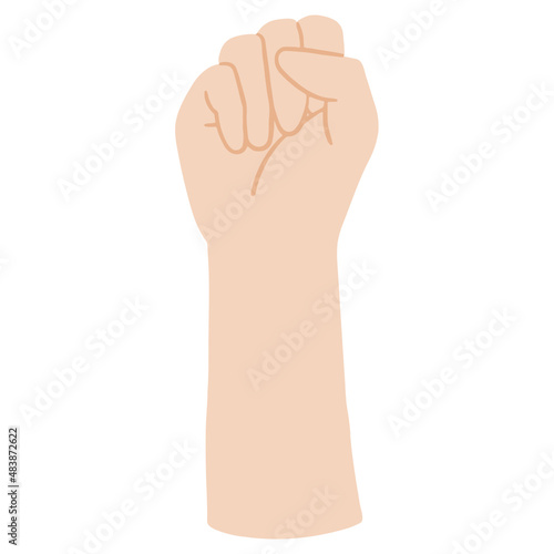 Fist up vector illustration in flat color design